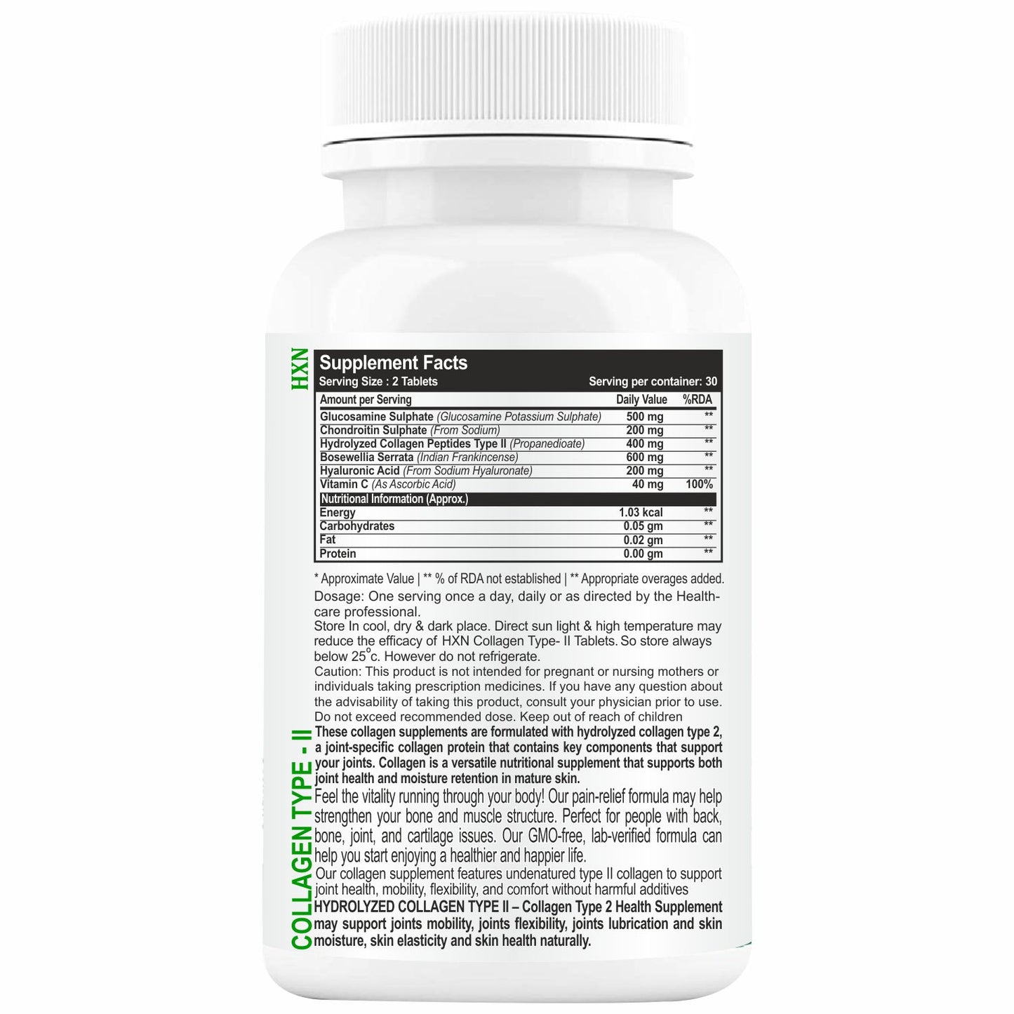 HXN Collagen Type 2 Supplement 60 Tablets