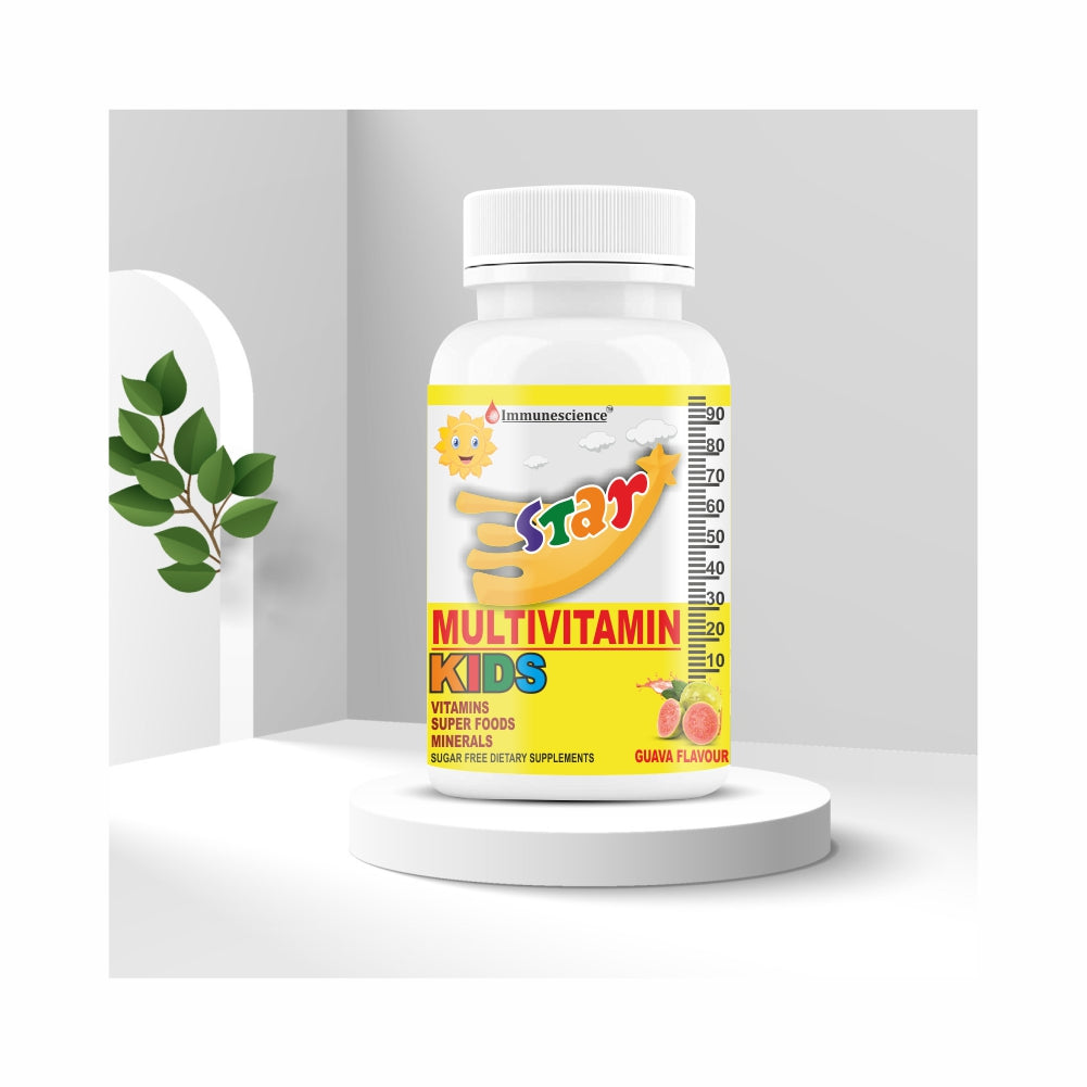 Immunescience Multivitamin For Kids To Boost Immunity, Height, Strong Bones, And Growth -60 Chewable Tablets