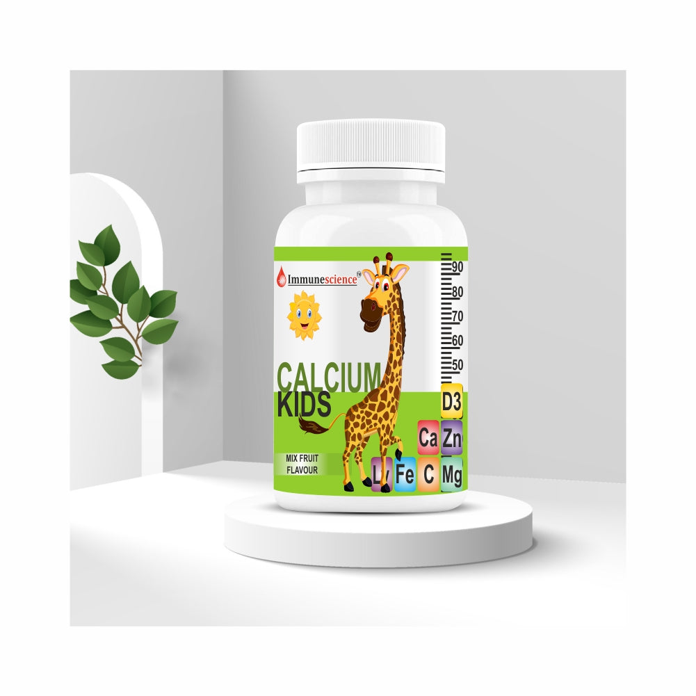 Immunescience Calcium For Kids Strong Bone, Teeth, Height, And Growth - 60 Tablets