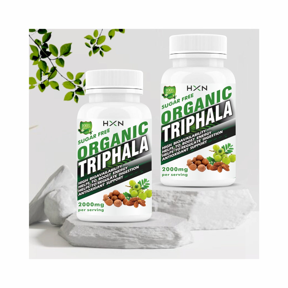 HXN Triphala Powder Tablet To Help Support Body Detox, Digestion, Gut Health, And Fat Metabolism -120 Tablets