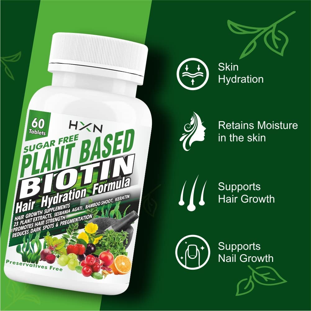 HXN Plant Based Biotin For Hair Growth 60 Tablets