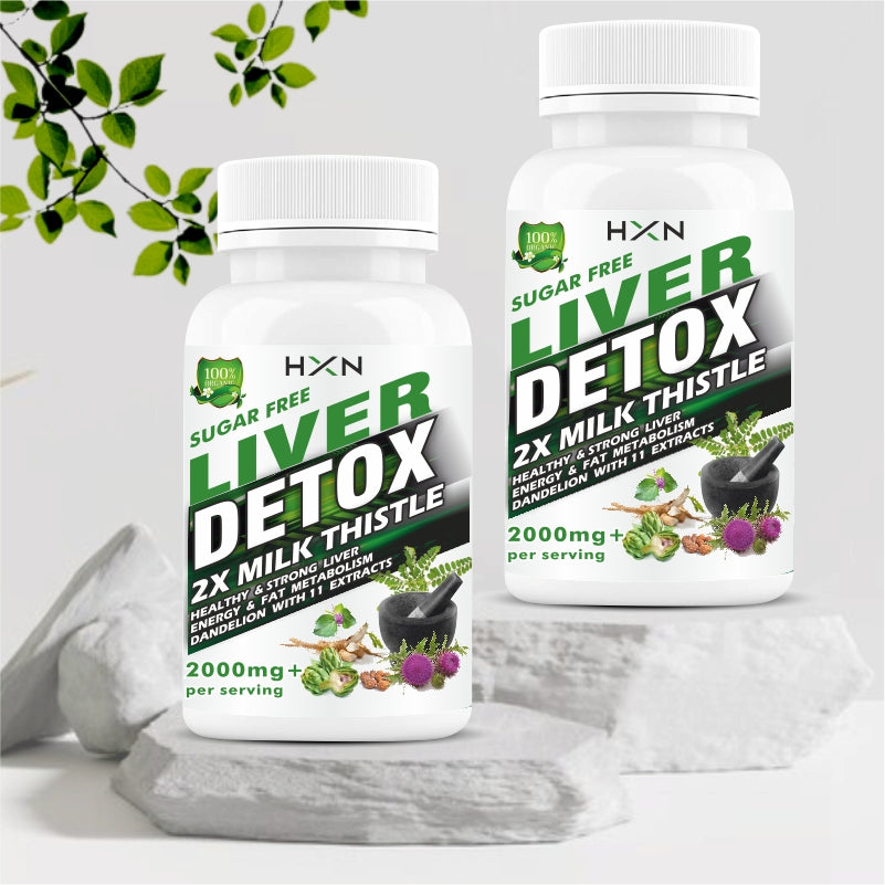 HXN Milk Thistle For Liver Detox Supplement (85% Silymarin seed) with dandelion Root, Punarnava Extract To Support Detoxification - 120 Tablets