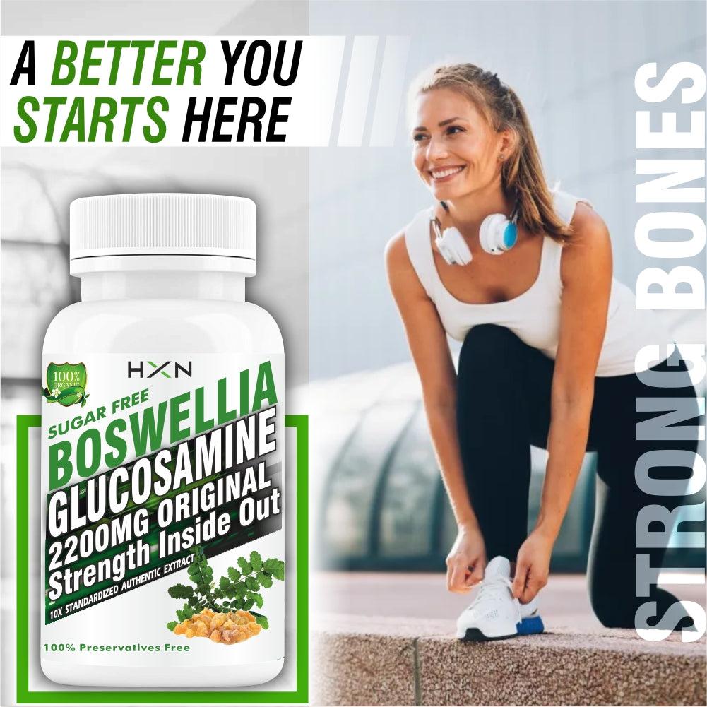 HXN Boswellia Glucosamine Hcl 60 Tablets