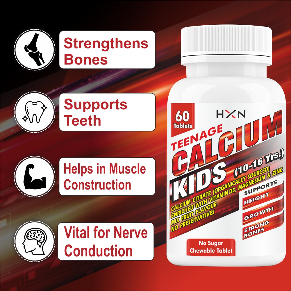 HXN Calcium For Kids (10-16 Years) 60 Tablets