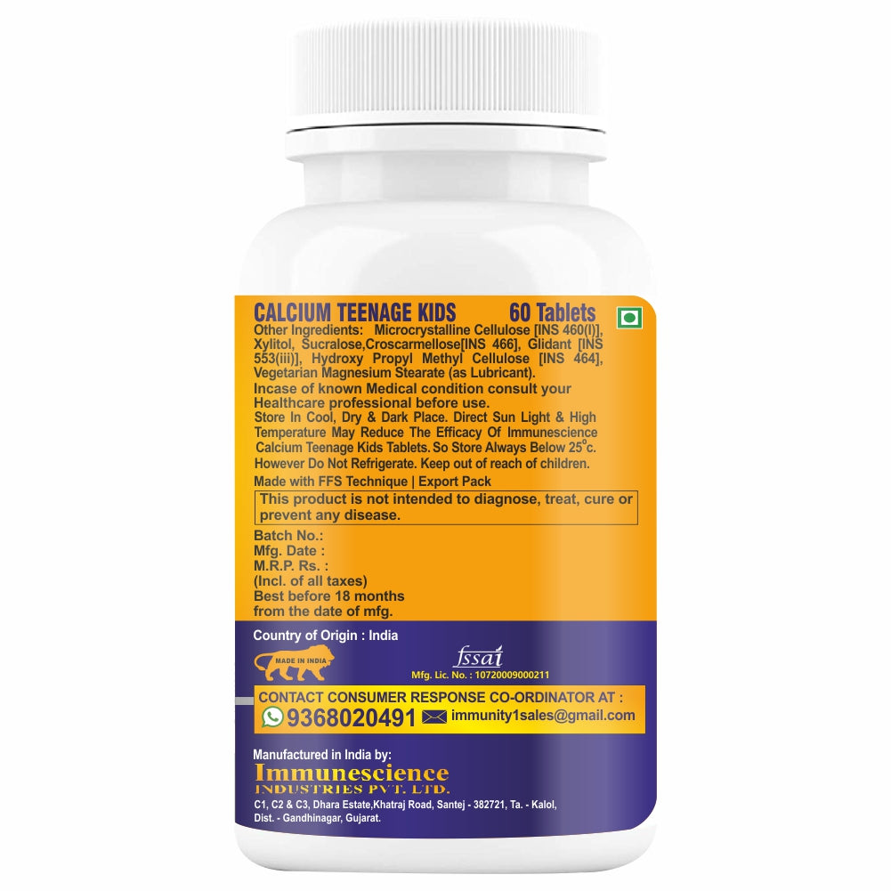 Immunescience Calcium For Teenage 120 Tablets