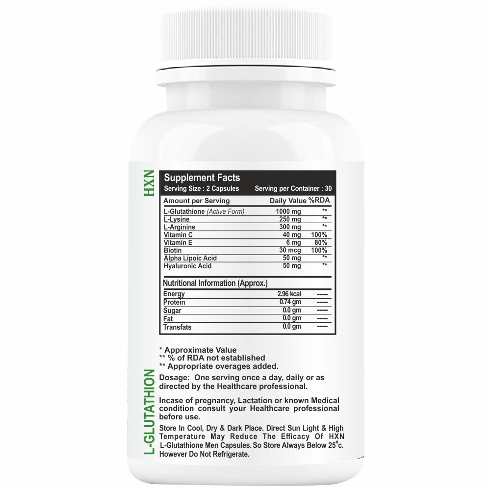 HXN L Glutathione Tablets for men 60 Tablets