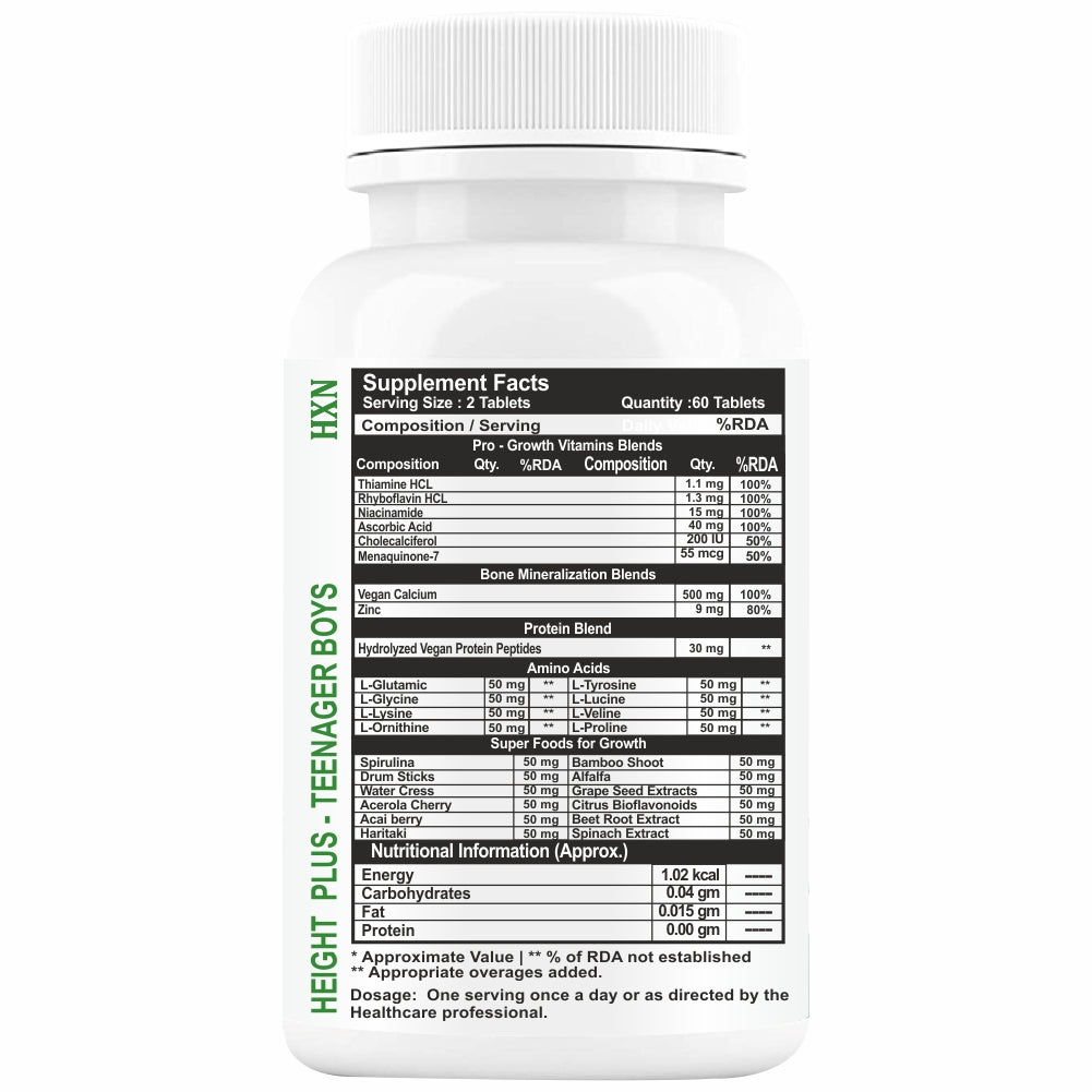 HXN Height Increase Medicine For Boys 60 Tablets