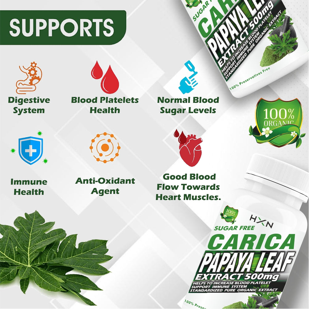 HXN Papaya Leaf Extract 60 Tablets