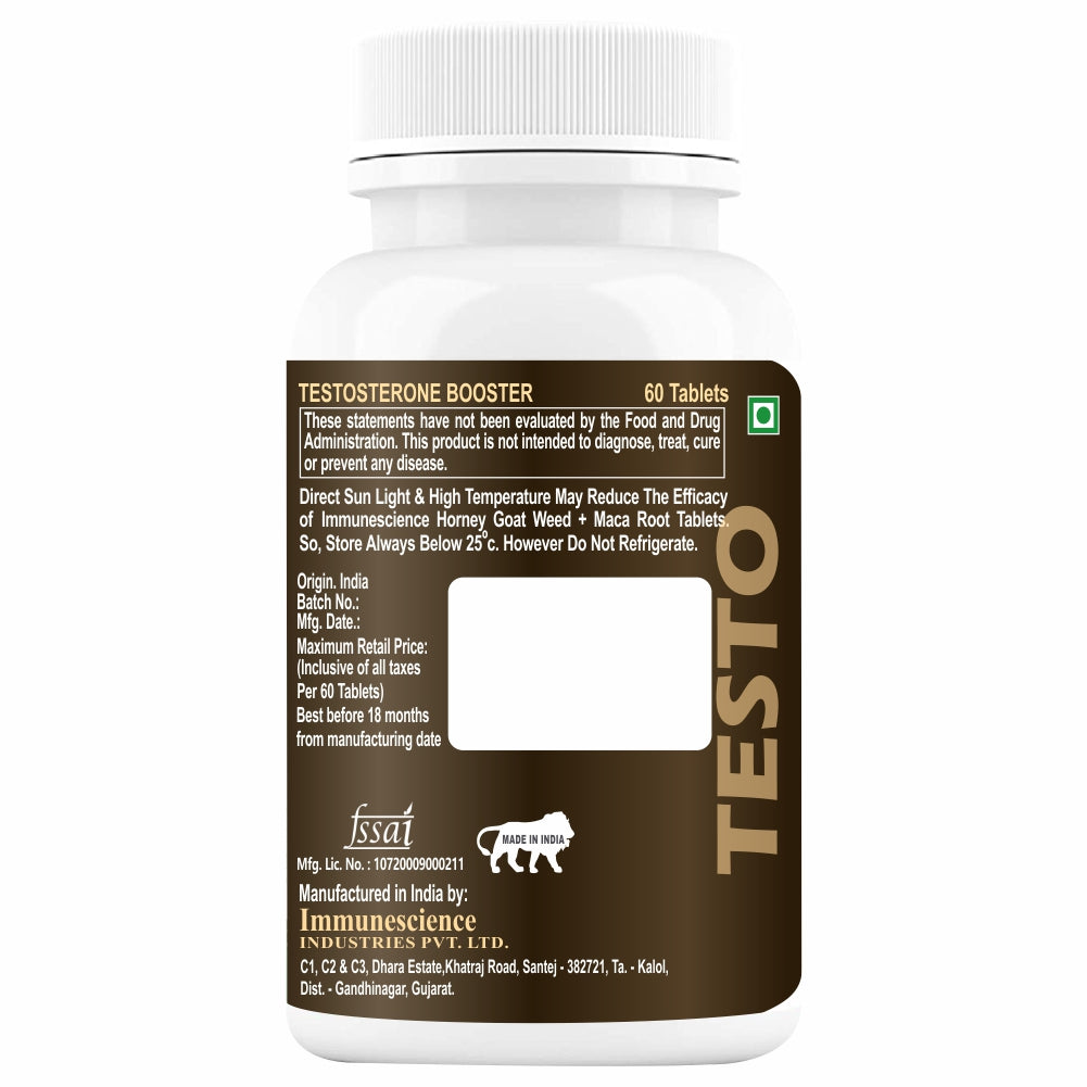 Immunescience Testosterone Booster for men 120 Tablets