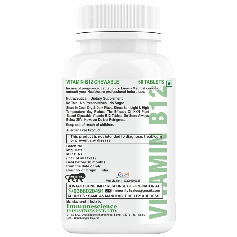 HXN Plant Based Vitamin B12 120 Tablets