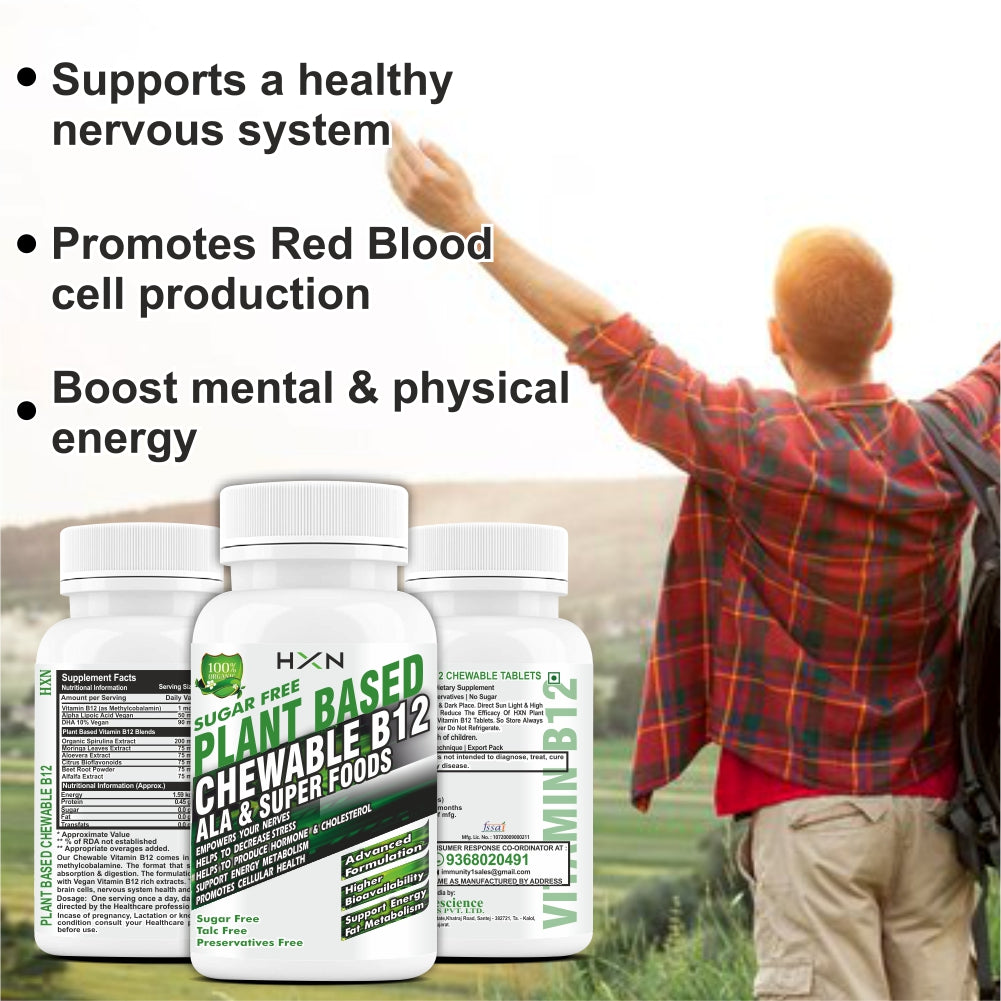 HXN Plant Based Vitamin B12 120 Tablets