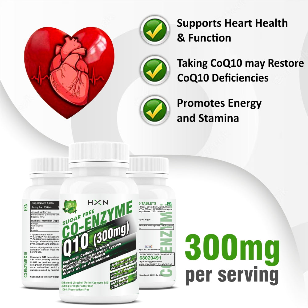 HXN coq10, coenzyme q10 300mg 60 Tablets