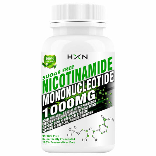 HXN NMN Supplements Nicotinamide Mononucleotide With Vitamin C, B3, Resveratrol, Quercetin Help NAD Metabolism Booster, Energy & Skin Good Health Supplement-60 Tablets