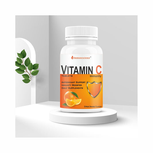 Immunescience Vitamin C Tablets With Zinc Supplements Immunity Booster, Good Vision, Collagen, Skin , Strength -60 Tablets