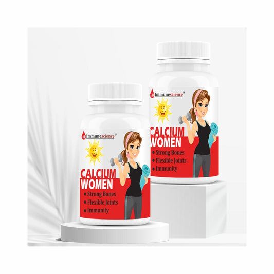 IMMUNESCIENCE Calcium Tablets For Women For Strong Bones, Immunity & Joint Support -120 Tablet