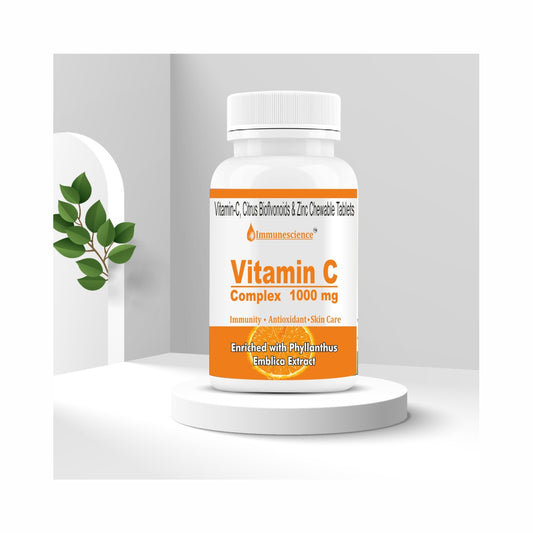 Immunescience Vitamin C Tablets With Zinc Supplements -60 Tablet