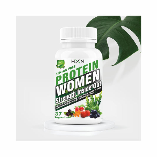 HXN Protein For Women Enriching Protein hydrolysate, Amino Acids, Plant-Based Collagen Boosting Super Foods Supplement For Women. Support Skin, Bones, Energy, And Fat Metabolism -60 Tablet