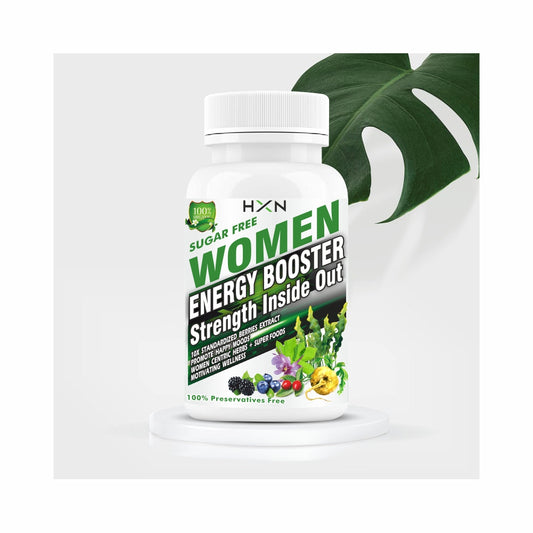 HXN Energy Booster For Women With Shatavari, Horny Goat Weed, Spirulina, Maca Root and Superfoods To Support Good Health - 60 Tablets