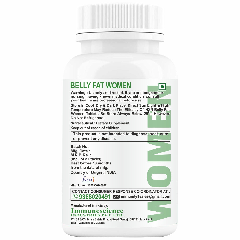 HXN Belly Fat Burners For Women Enriching 34 Thermogenic Supplements Garcinia Cambogia, Green Coffee, ALA, NAC, Fat Cutter SuperFoods and More, Sugar-Free -60 Tablets