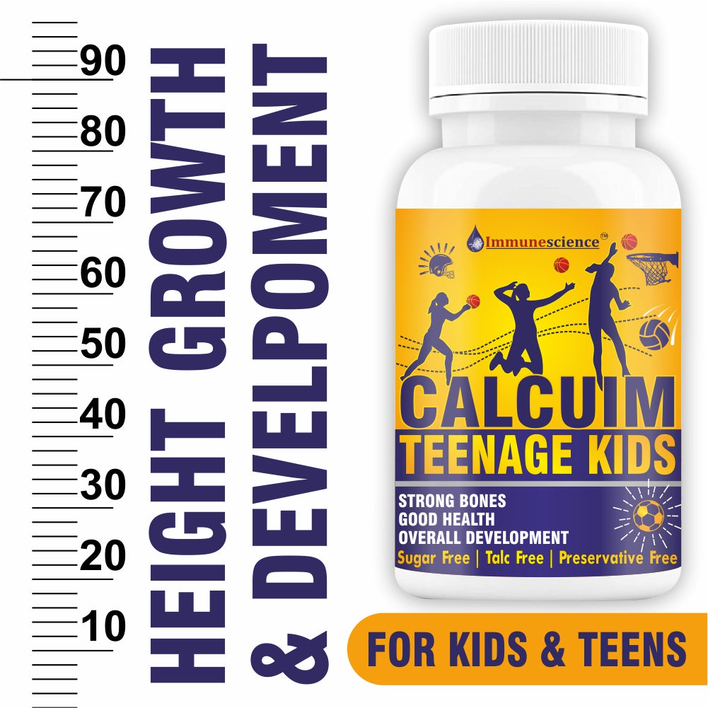 Immunescience Calcium For Kids for Strong Bones, Teeth, Growth 120 chewable Tablet (10-16 yrs)