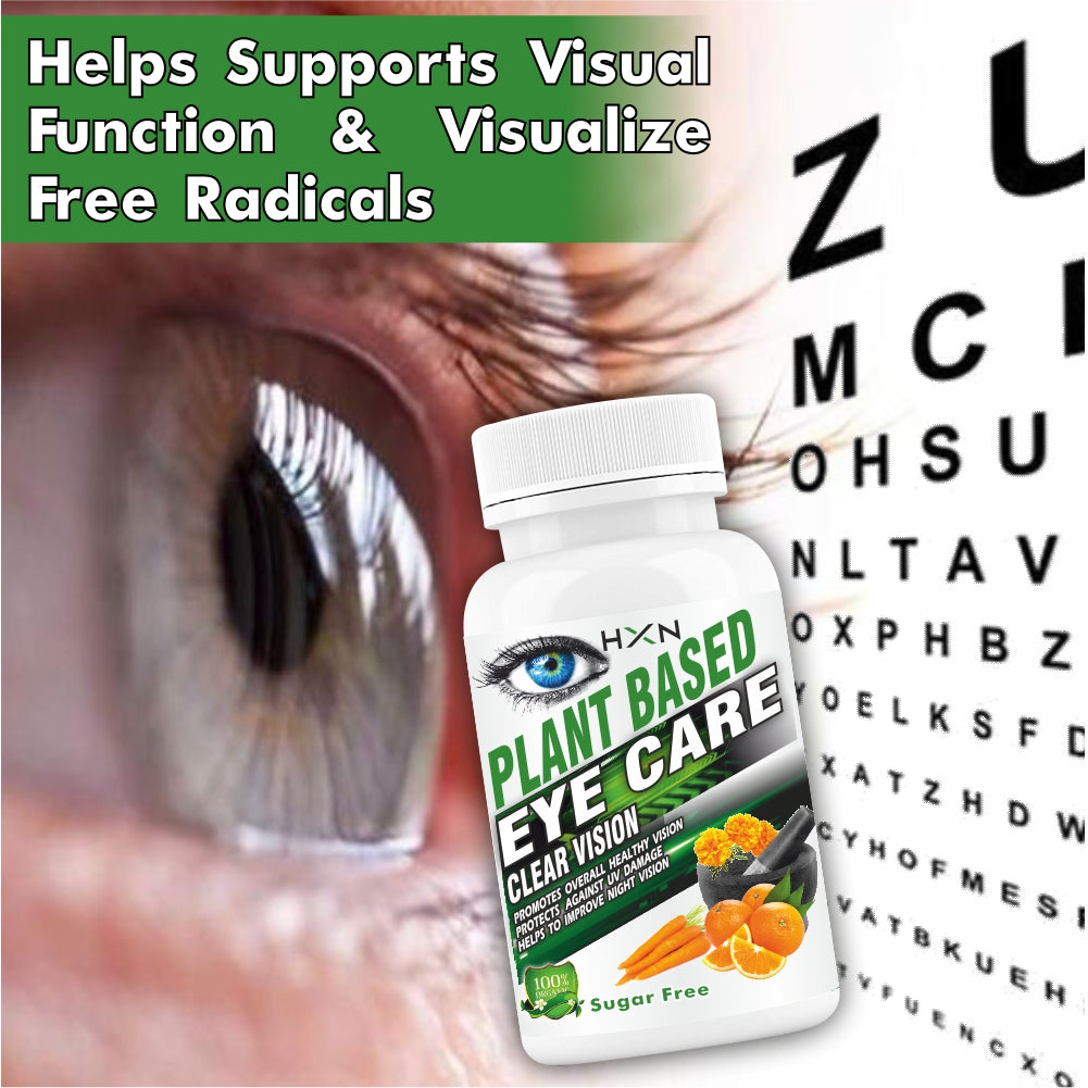 HXN Eye Care Supplement With Zeaxanthin, Lutein Supplements To Help Reducing Blue Light Screen Fatigue, Dry Eye, Redness Symptoms And Supports Healthy Vision - 120 Tablets