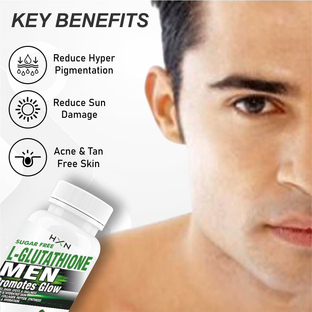 HXN L Glutathione Tablets 1000mg For Skin Whitening With Vitamin C Hyaluronic Acid Biotin Vitamin E, Collagen Builder Type 1 Supplements To Support Healthy And Youthful Skin For Men-60 Capsules