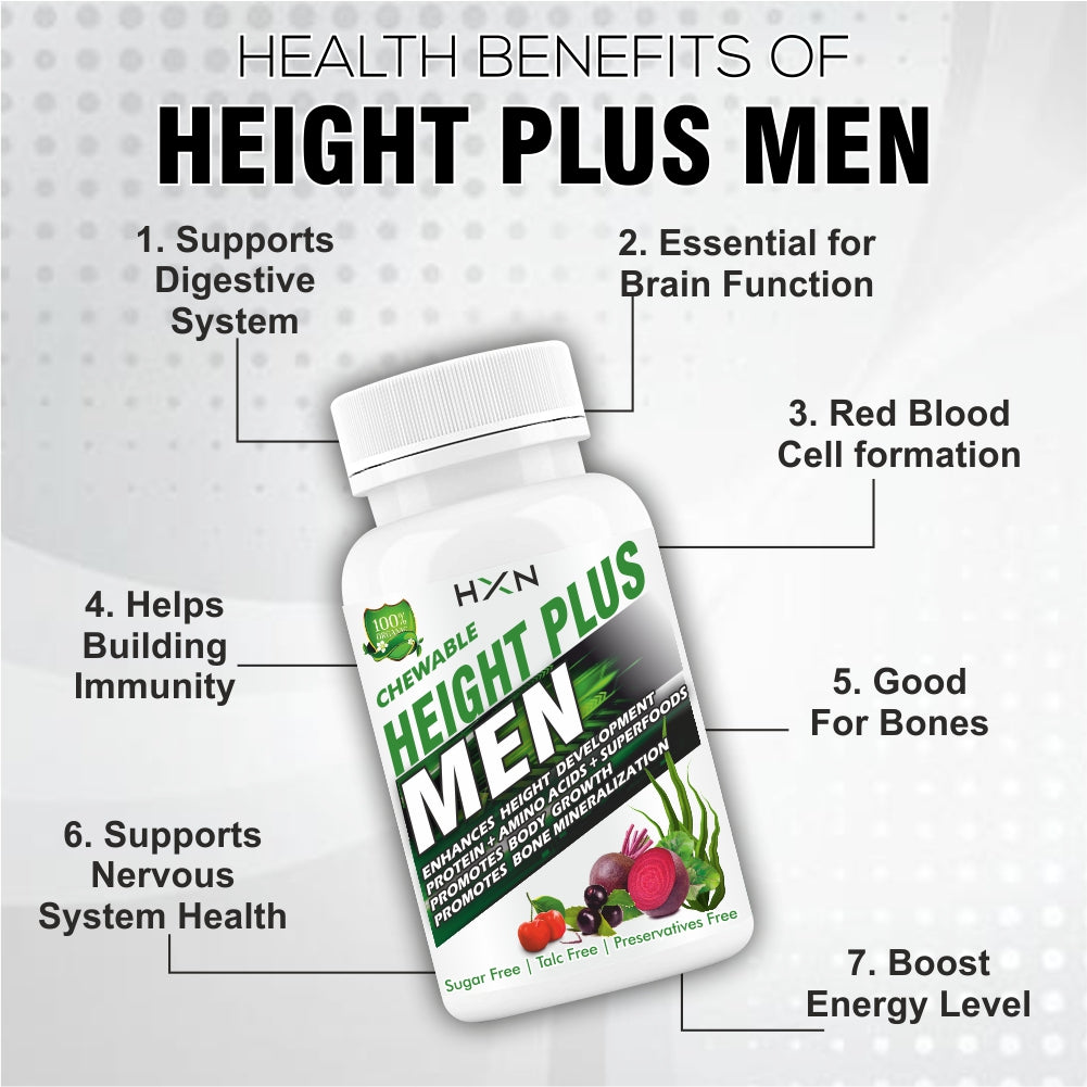 HXN Height Increase Growth Supplements For Men For Long Looks