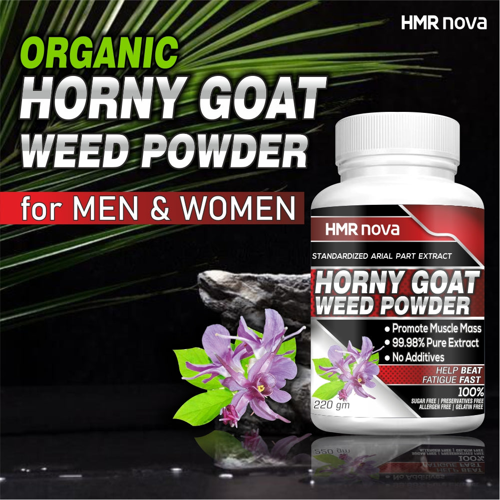 HMR NOVA Horny Goat Weed Powder, Organic Epimedium Extract As Dietary Supplement -220 GM