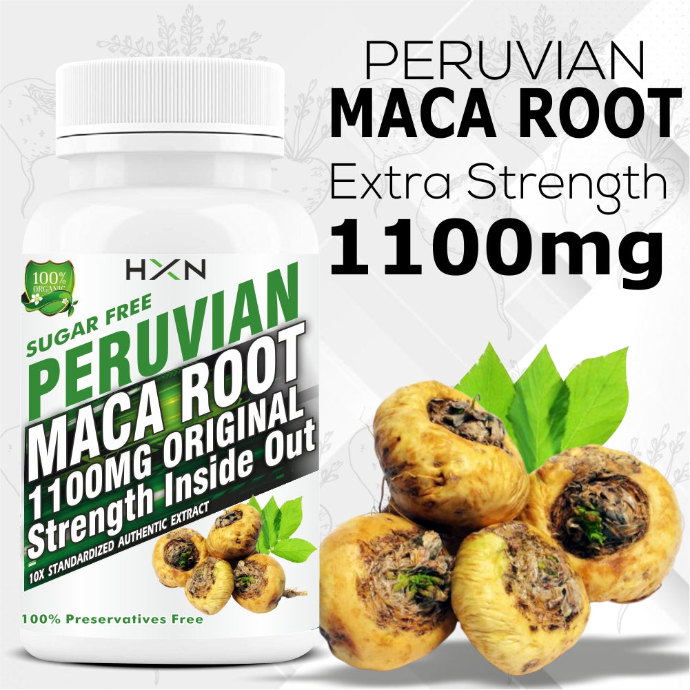 HXN Maca Root Powder, Peruvian Black Maca Root Standardized Extract Tablet For Fitness-120 Tablets