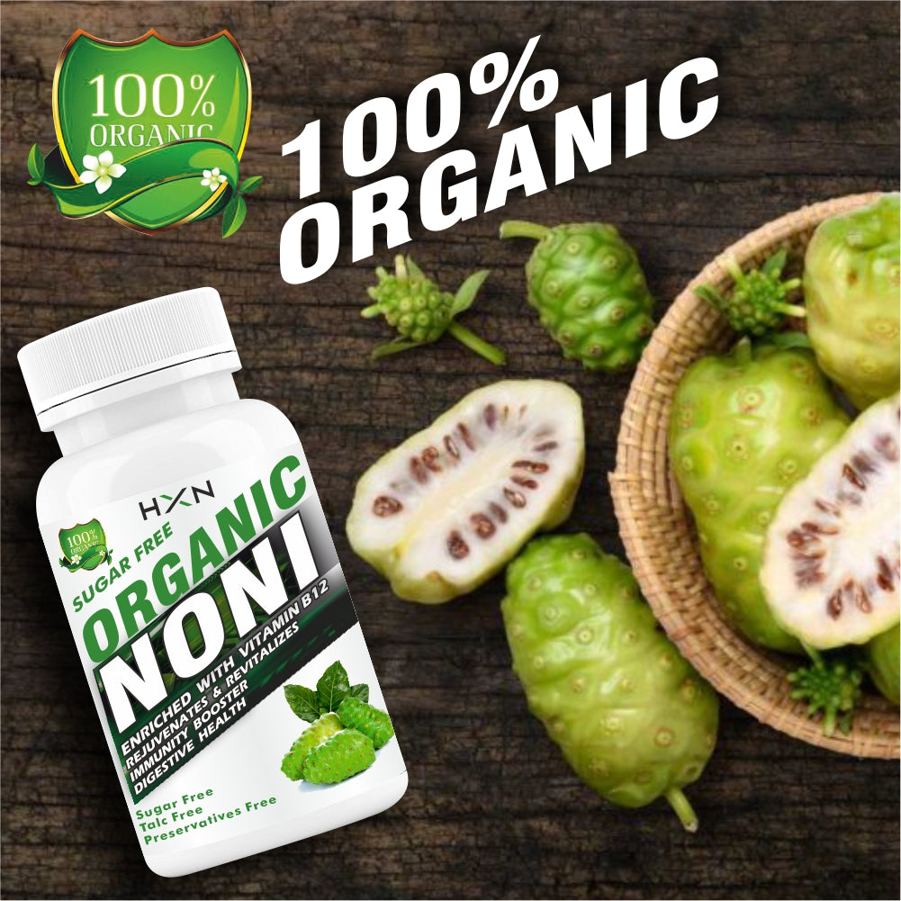 HXN Noni Juice Tablet With Vitamin B12 Supplements To Help Support Anxiety Relief, Immunity Health, Body detox, -120 Organic Tab