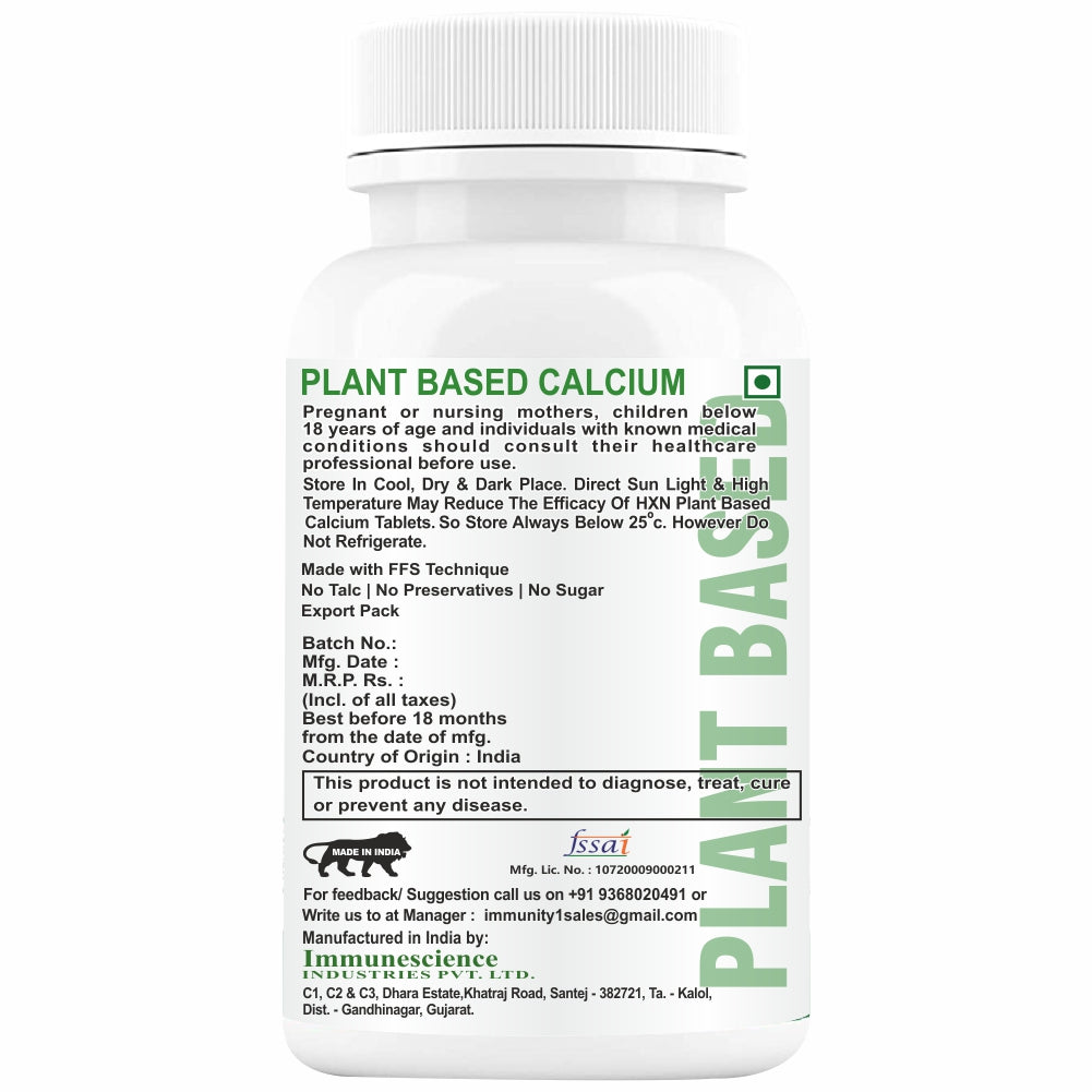 HXN Calcium Tablets For Men Women, Magnesium Zinc Vitamin D (as D3) Vit K2 Moringa, Alfalfa & Algae Supplement For Bone Health, multivitamin, collagen & Joint Support 60 Tablet