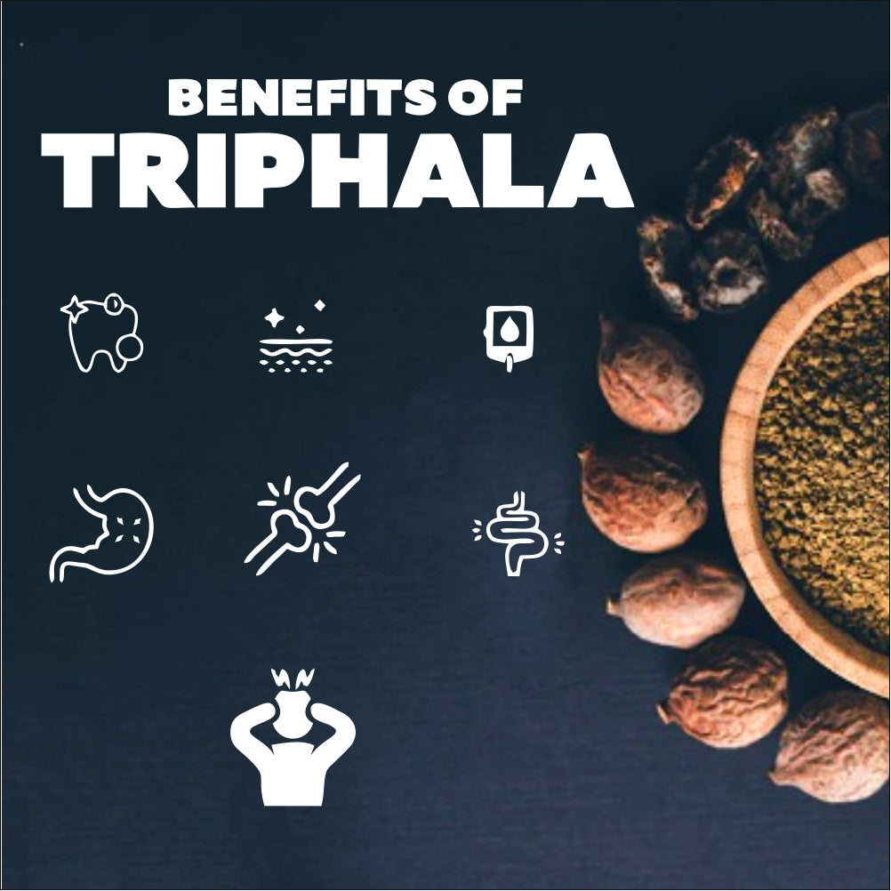 HXN Triphala Powder Tablet To Help Support Body Detox, Digestion, Gut Health, And Fat Metabolism -60 Tablets